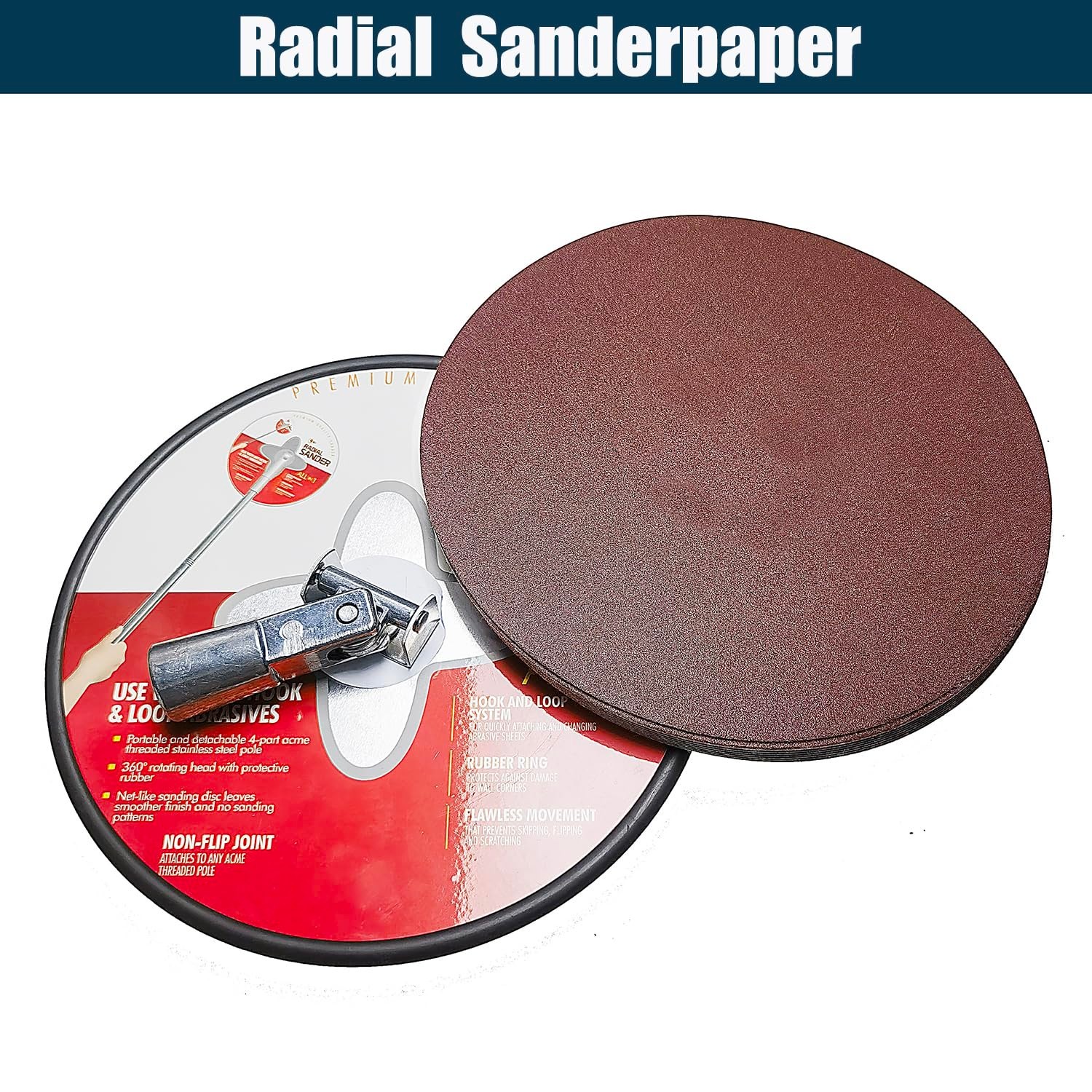 10 PCS 9 Inch 240 Grit Sanding Discs for Hand Radial Sander – 9″ Round Hook &…