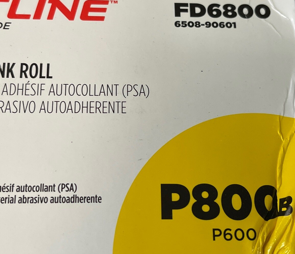 (100 Sheets) Fastline P800b 6″ 800 Grit PSA Link-Roll Discs ￼No Hole