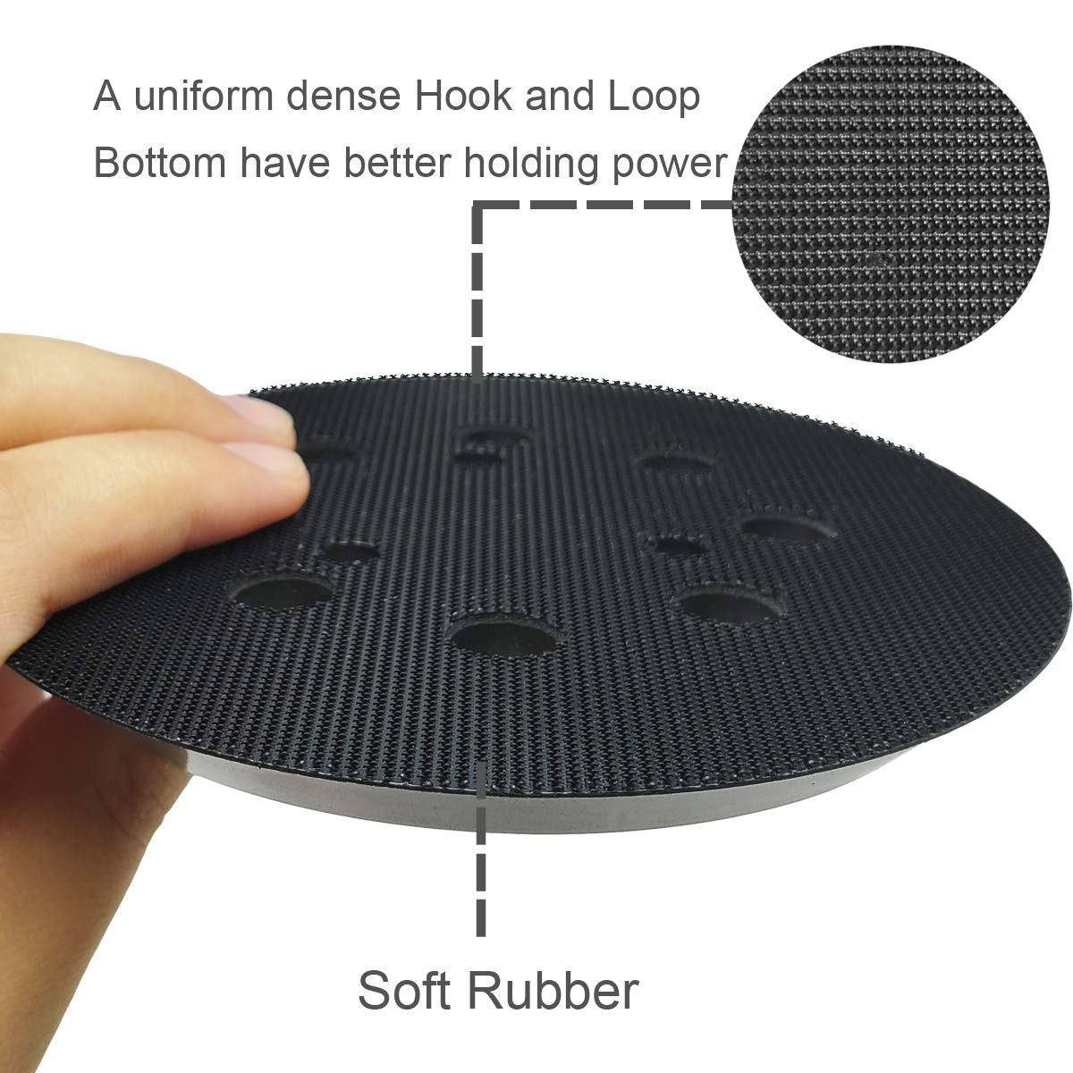 5 inch 8 Hole Sander Hook and Loop Replacement Pad For DeWalt DW420, DW421, D…