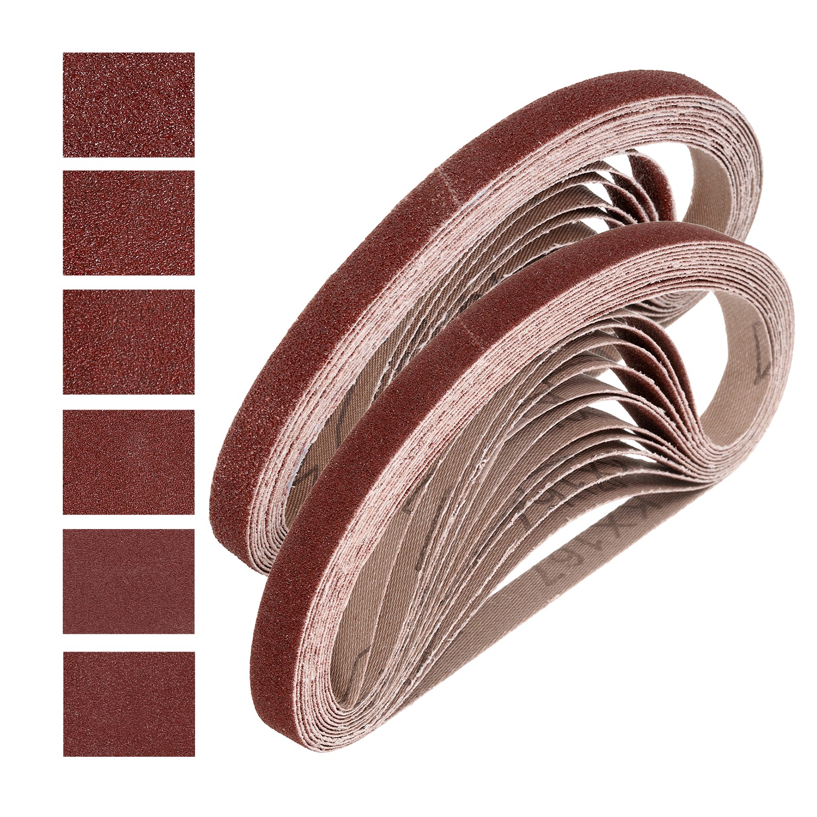 3/8 x 13 Inch Sanding Belts, 48 Pcs 40/60/80/120/180/240 Grits Aluminum Oxide