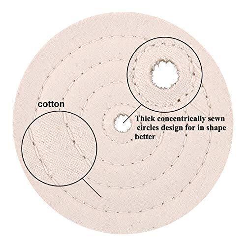 1PCS 8 inch Buffing Wheel for Polishing 5/8 inch Arbor Hole White 60 PLY 200MM
