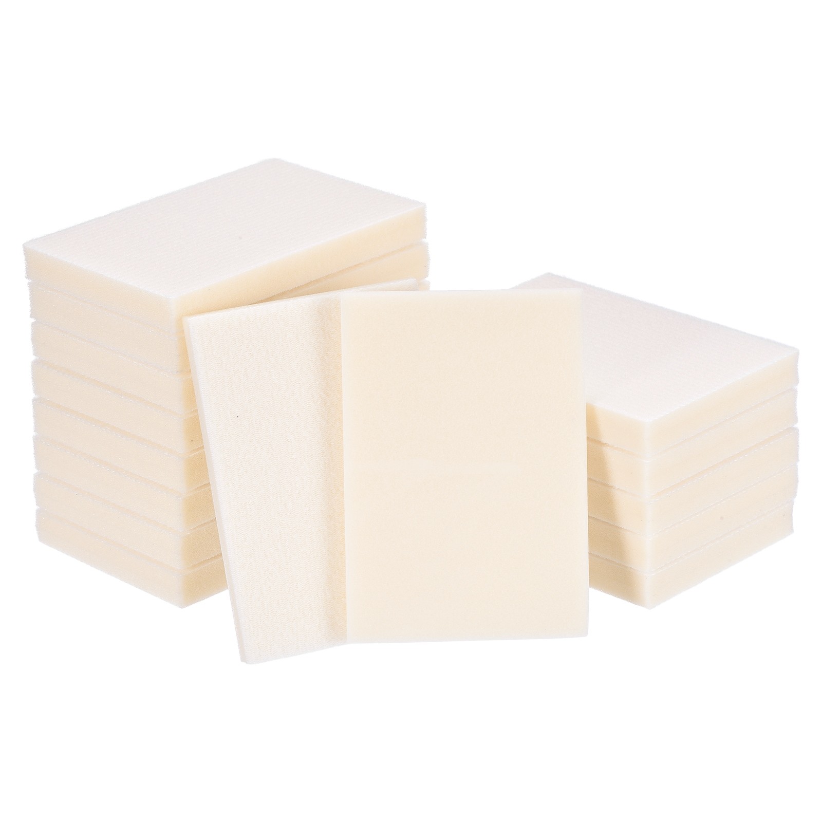 28 Pcs 3000 Grit 4 x 2.8 Inch Hook & Loop Foam Sanding Blocks, White