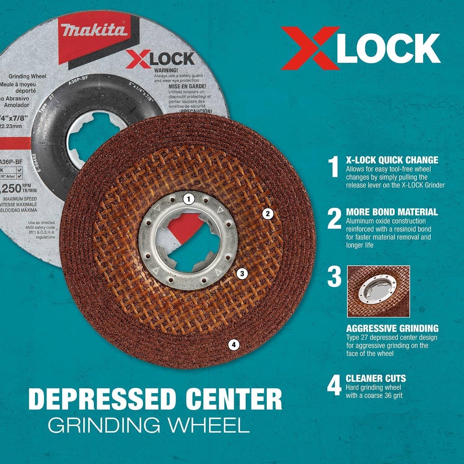 Makita- ‎E-00430-Lock Grinding Wheel 115mm WA36N