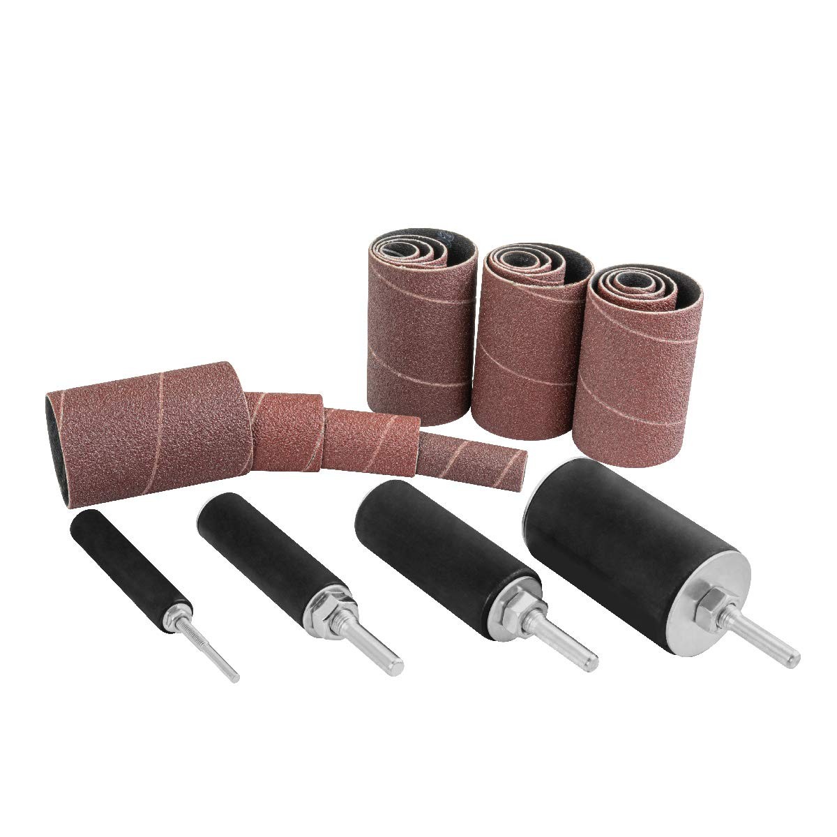 71634 20-Piece Drill Press Sanding Drum Kit w/ ¼ and 1/8 inch Shanks, Spindle