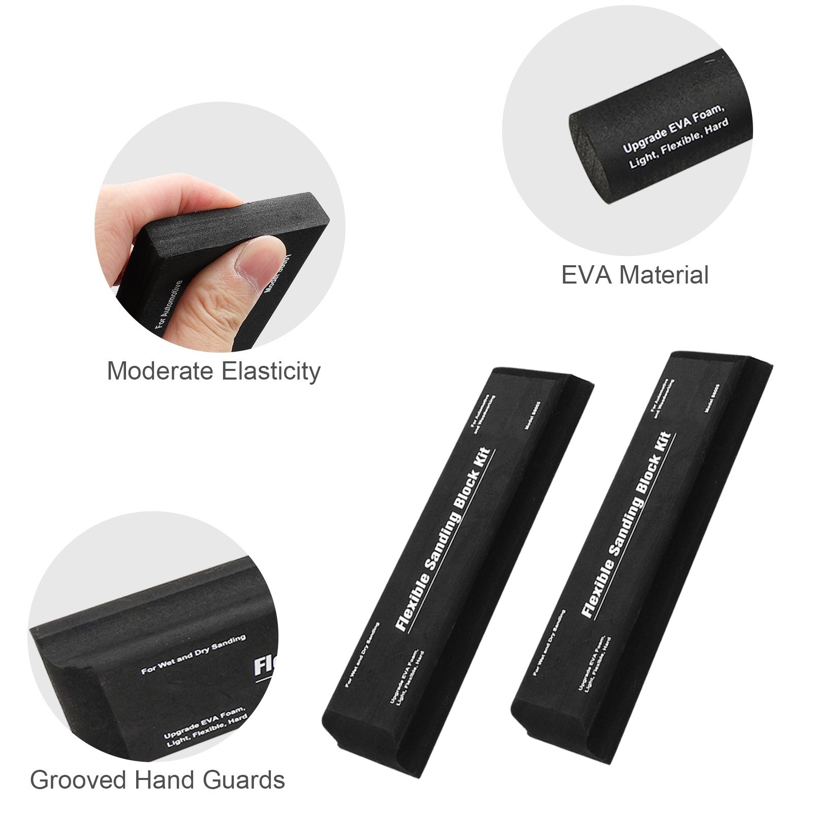 12Pcs Sanding Block Kit Flexible EVA Foam Wet or Dry for Automotive or Woodwork