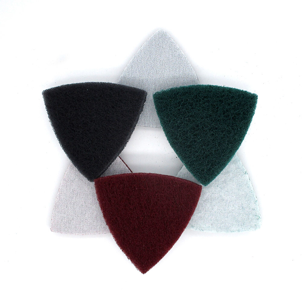 Triangle Scouring Pads 90x90x90mm Hook and Loop Cleaning Scrubber Grit 240-800
