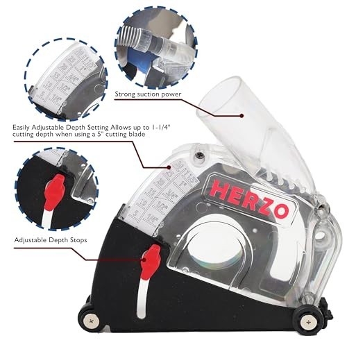 Dust Shroud for Angle Grinder – 5″ & 4.5″ Cutting Guard, Dust Extraction Tool