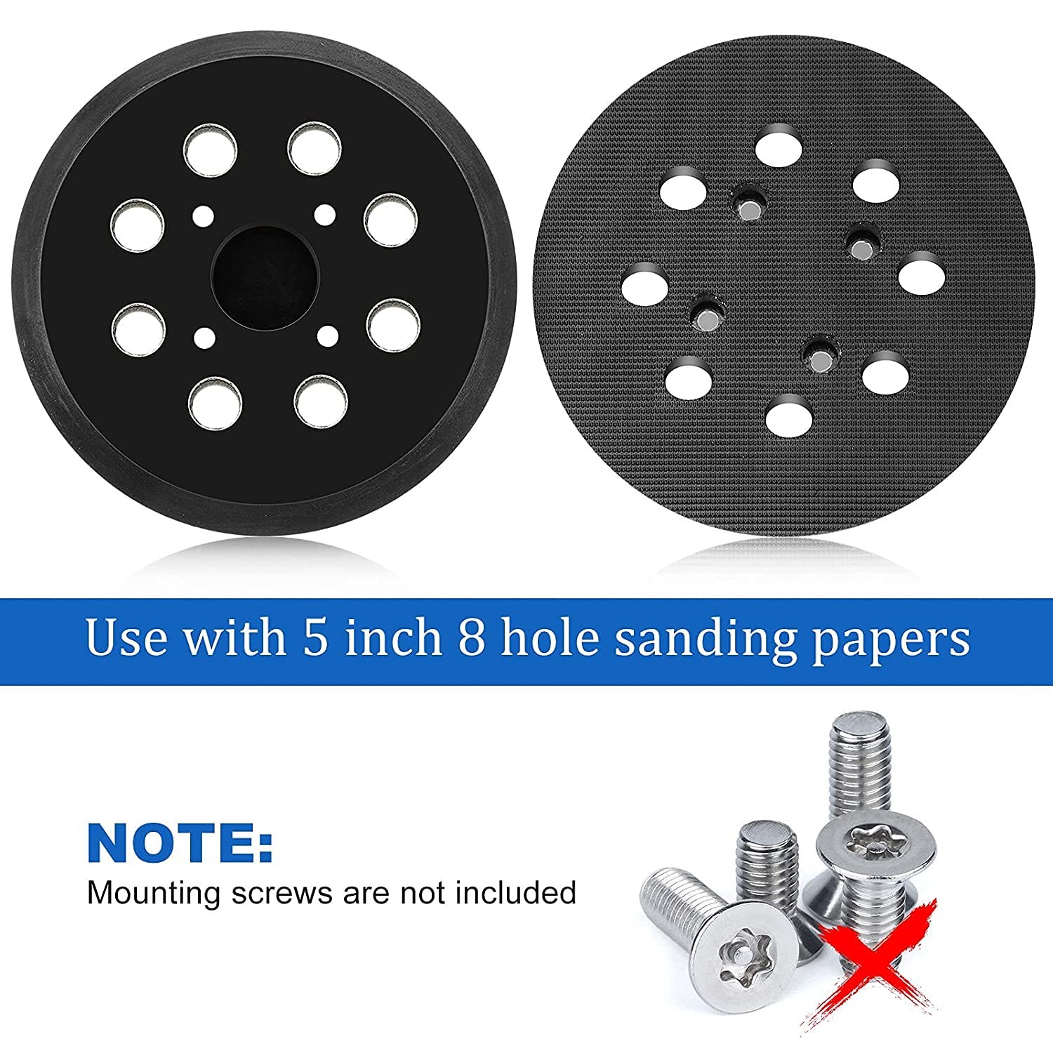 5 Inch 8 Hole Hook and Loop Replacement Sander Pad for Ryobi RS290 RS280, Rid…