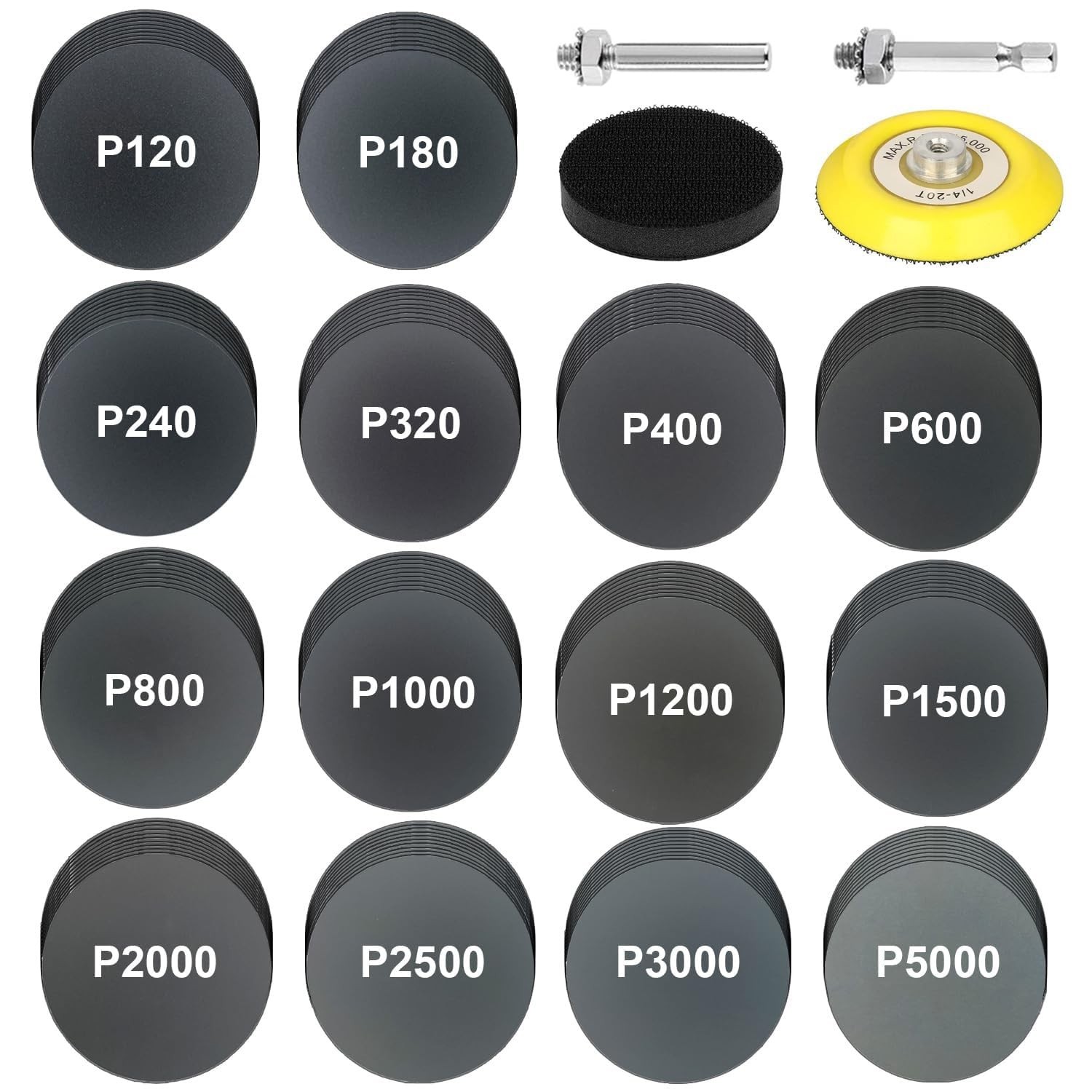 140-Piece Silicon Carbide Sanding Discs Set for Polishing & Restoration