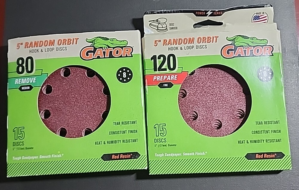 Gator 5″ Orbital Sand Disks 13 count 80grit & 6 Count 120Grit Open Box