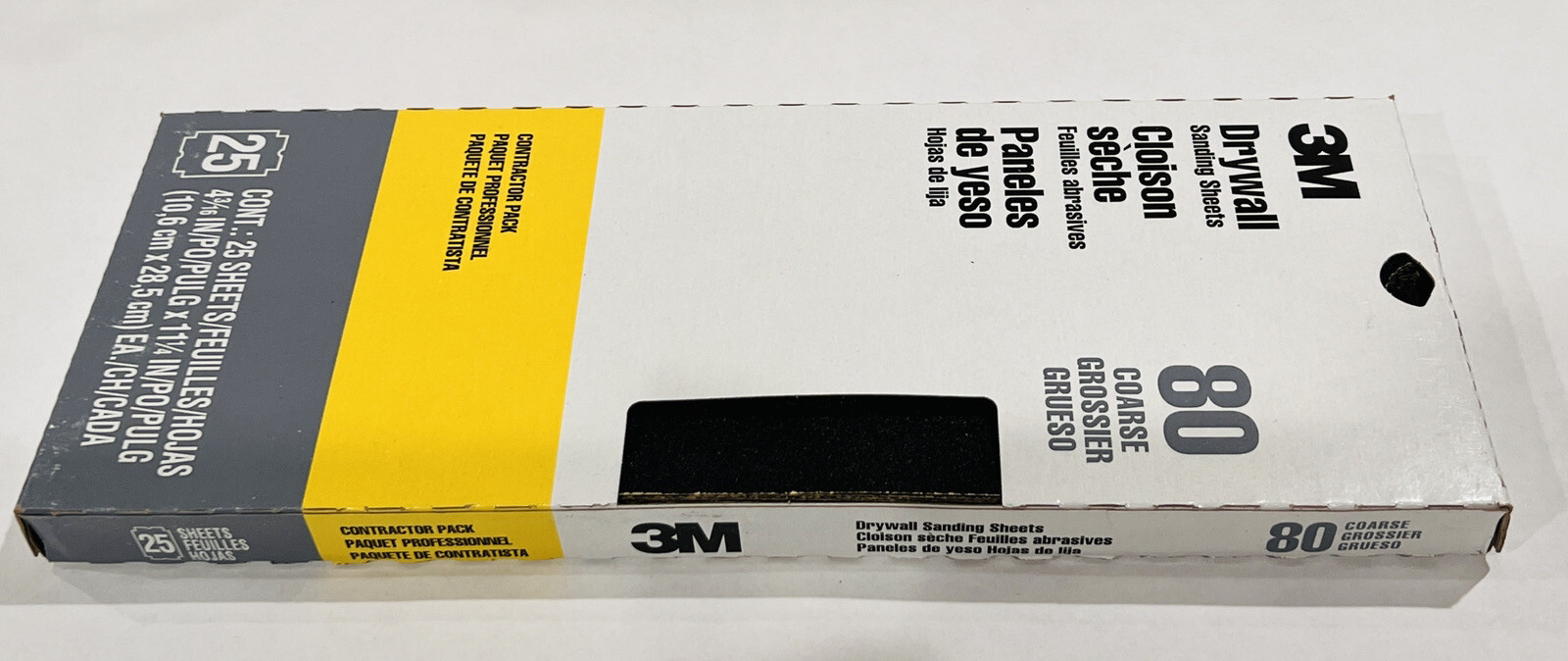 25-Pack 3M Drywall, Plaster Sanding Sheets, 4.187 x 11.25 in, 80 Grit, Coarse