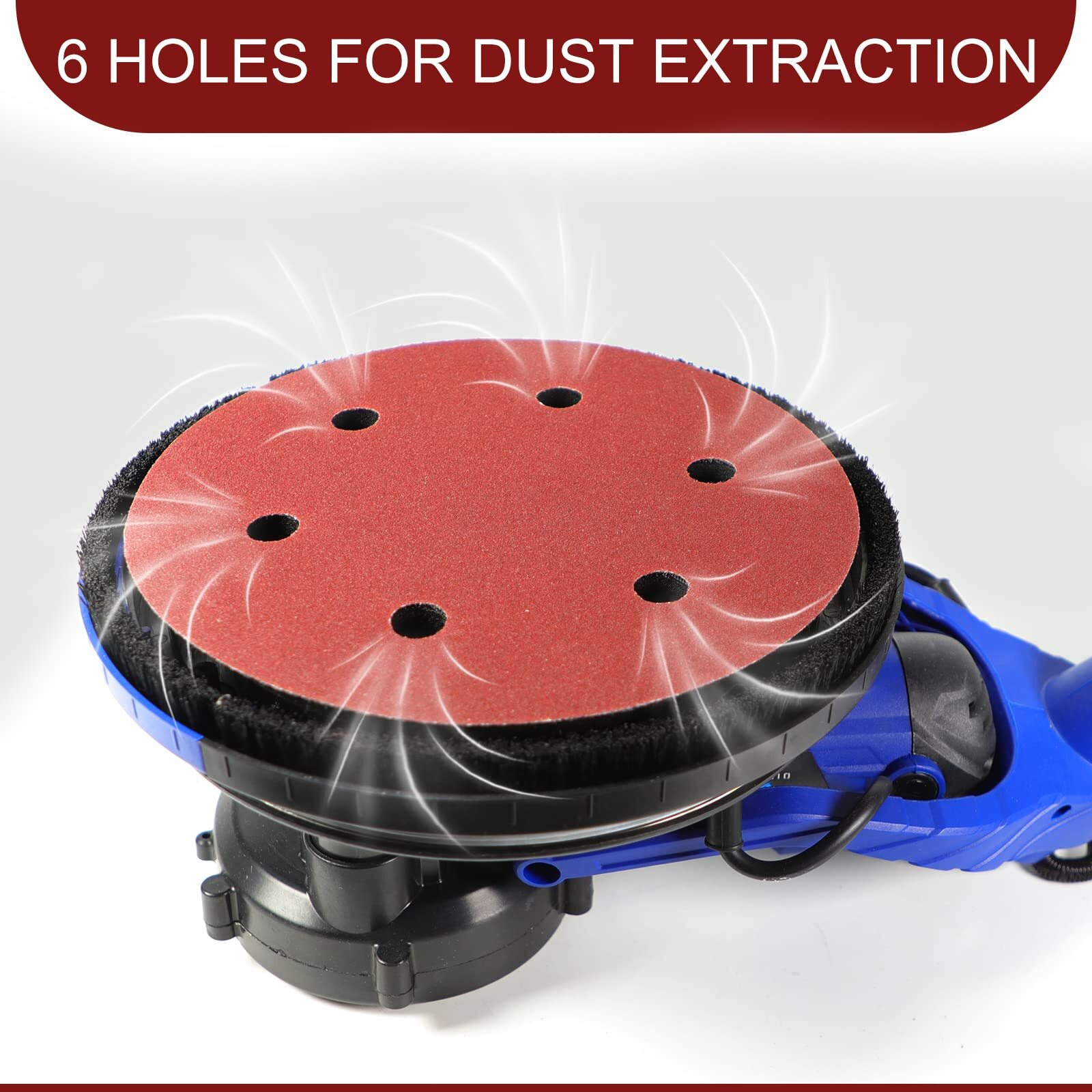 12 Pcs 9 Inch 6 Holes Sanding Discs 80 Grit Hook and Loop Sandpaper for Drywall