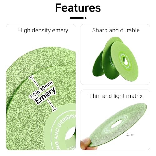 LOZLINPCS 4.5″(115 * 22.23mm) Diamond Grinding & Cutting Discs – Flat Angle 10