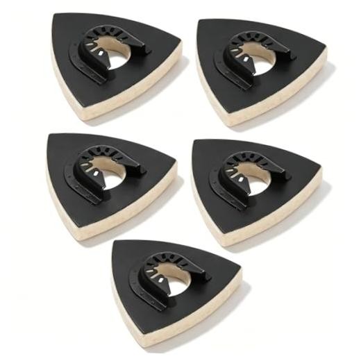 5PCS Buffing Pads Triangular Wool Felt Polishing Pad with Alloy Steel Base