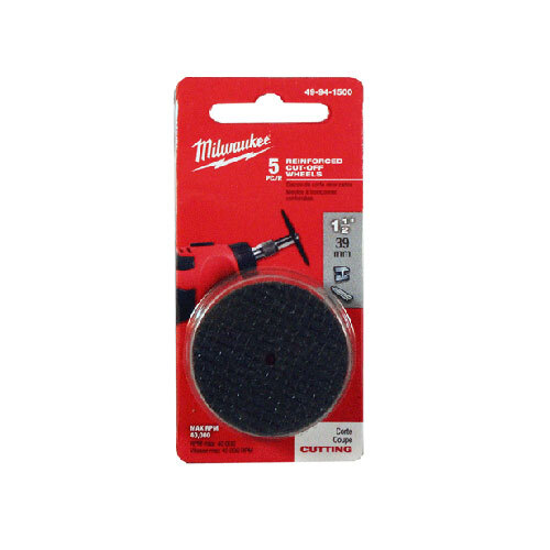 Milwaukee 49-94-1500 1-1/2″ Reinforced Cut-Off Wheel, 5 Pack