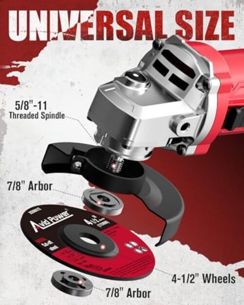 Angle Grinder 4-1/2 inch Electric Grinder Tools 750W 6.5 Amp Metal Grinder,