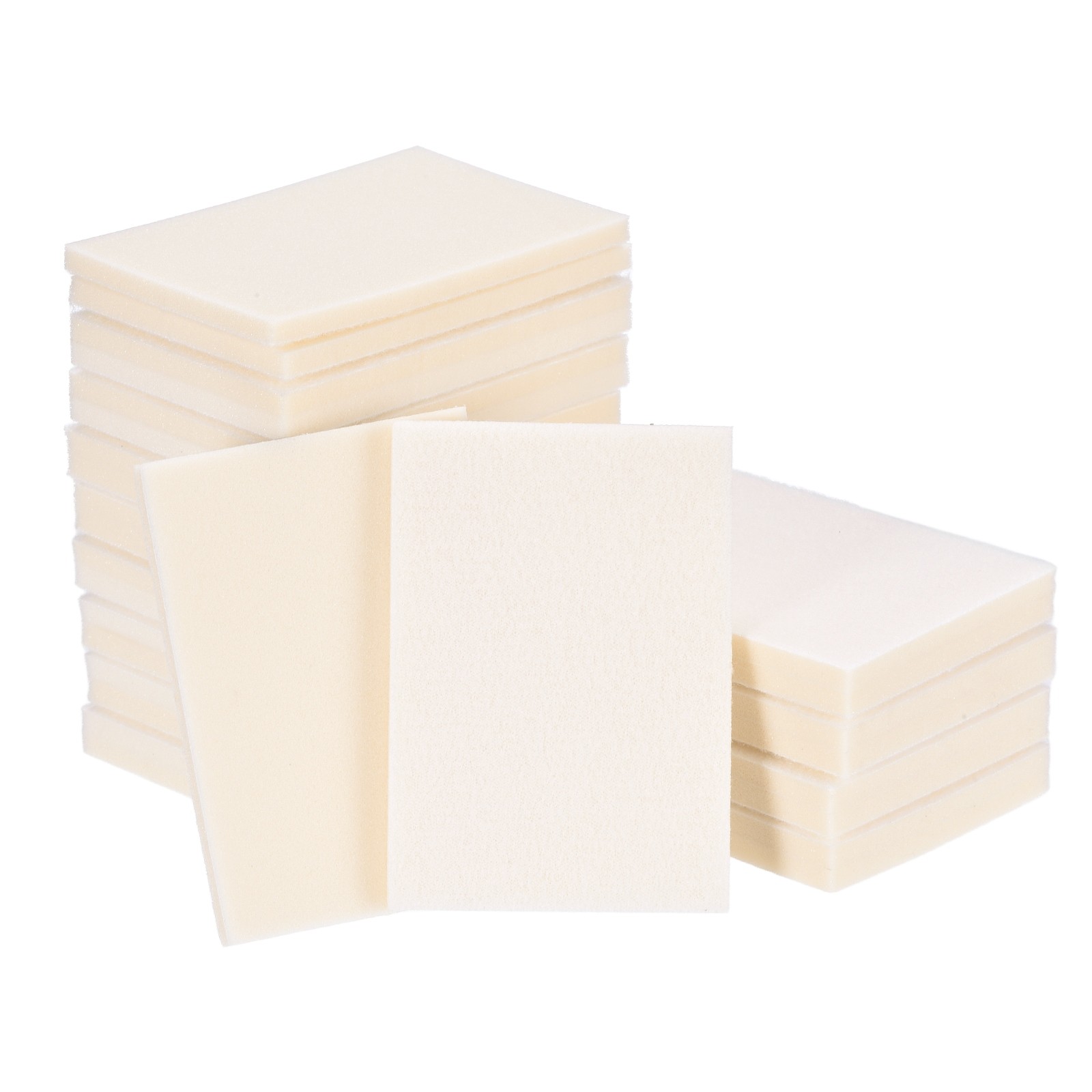 28 Pcs 500-600 Grit 4 x 2.8 Inch Hook & Loop Foam Sanding Blocks, White