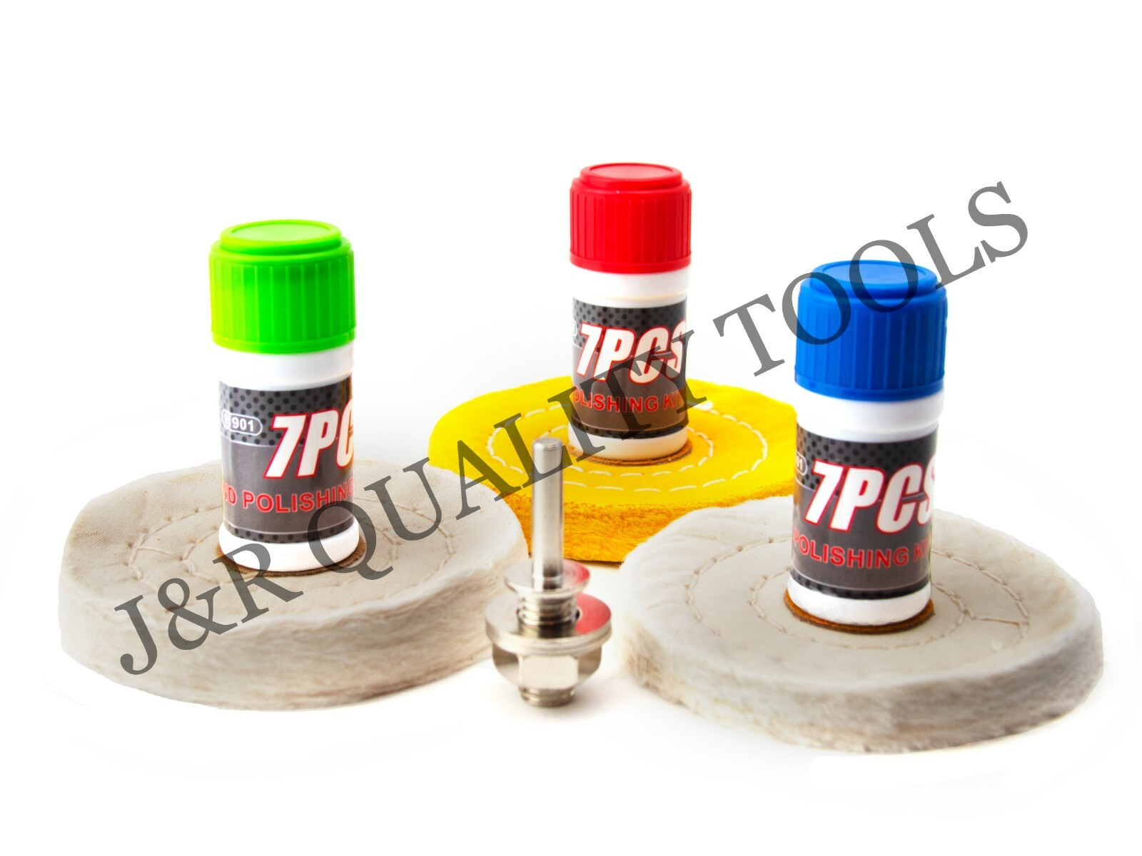 VCT 7pc Buffing Kit for Drill 4″ Wheel for Polishing Metal Steel Iron Aluminum