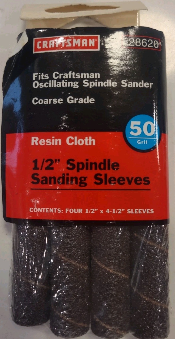 Lot Of 4 Craftsman 1/2″ Spindle Sanding Sleeves Resin Cloth USA (B3-A4)