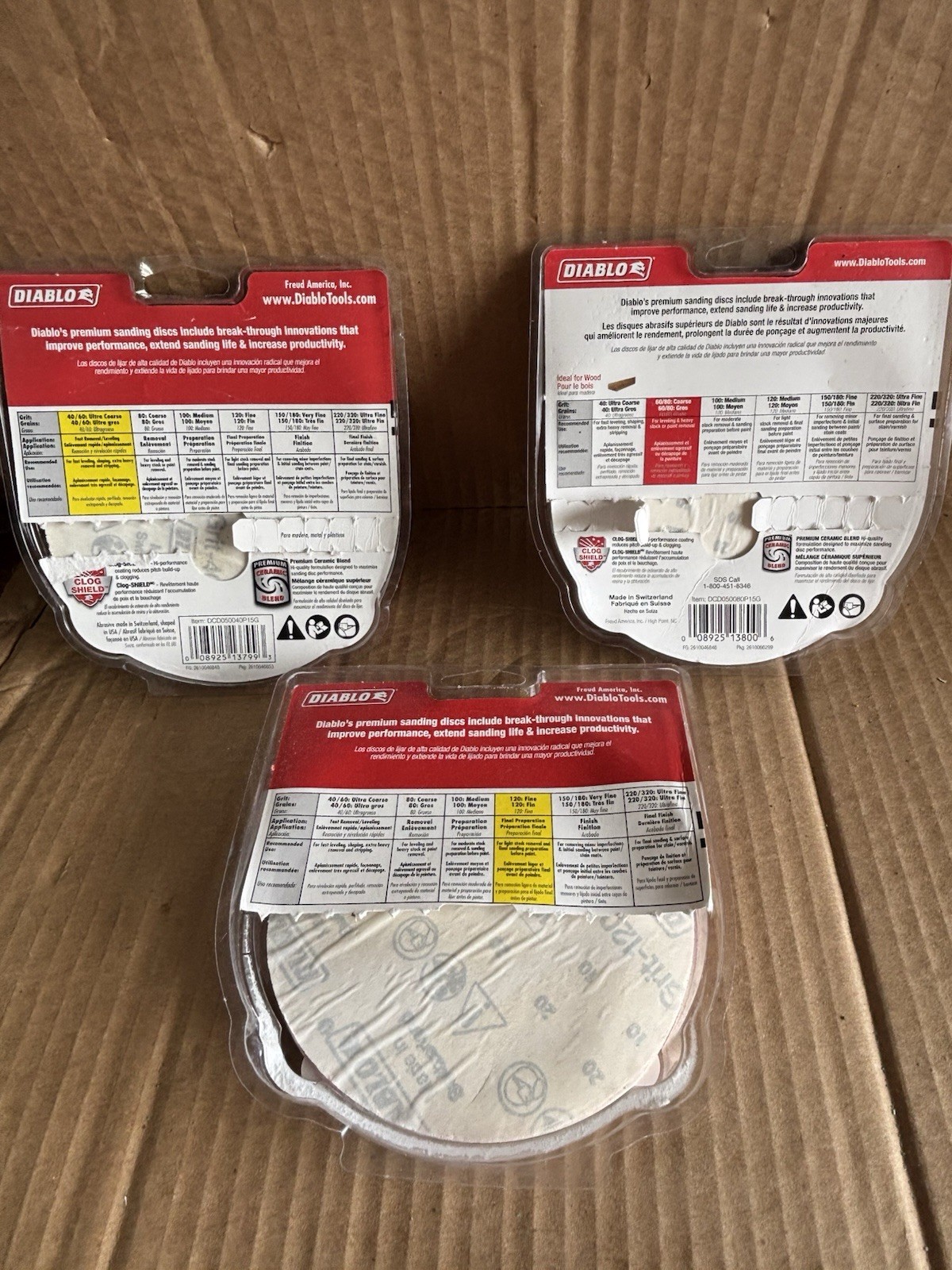 Mixed Lot Diablo 5” StickFast Sanding Discs 40, 80 & 120 Grits 38 Total Discs