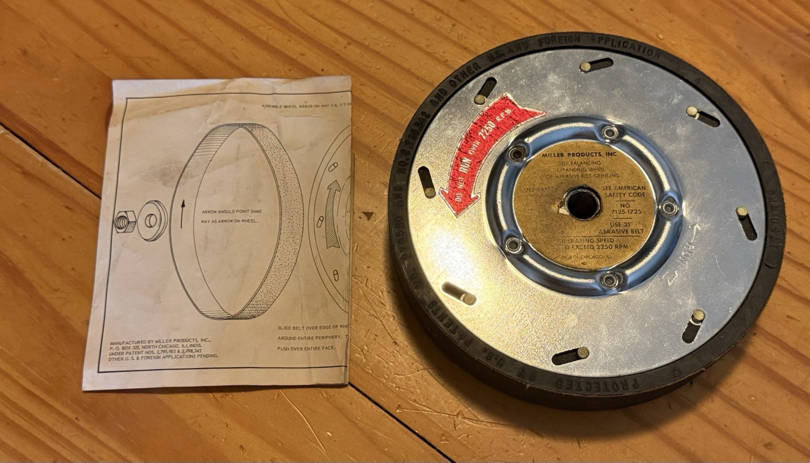 7” Expander Wheel Miller 7125-1725 Self Balancing Expanding Wheel 1725 RPM VF6