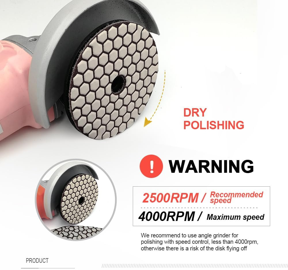 Grit 400 Diamond Polishing Pads for Marble, Granite & Stone Finishing