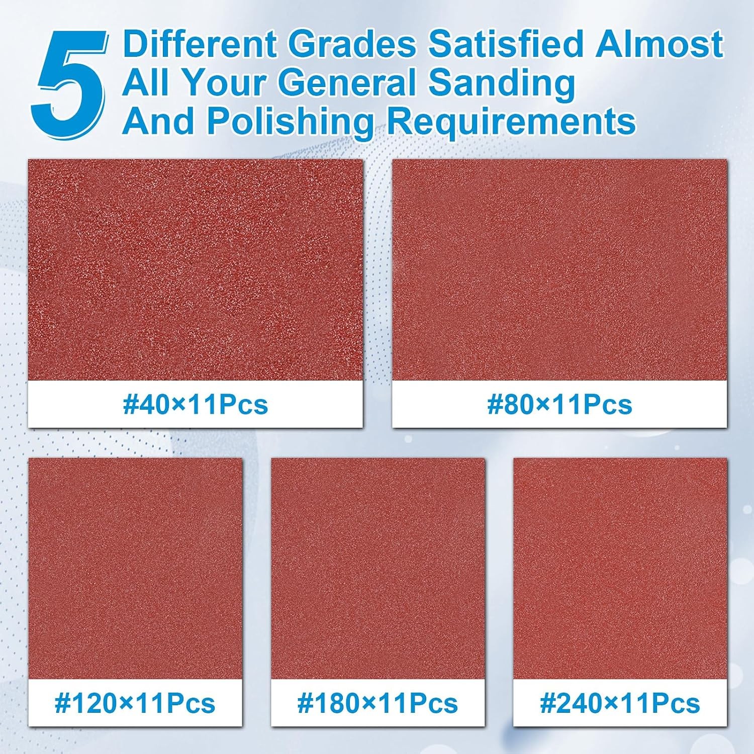 55Pcs Mouse Detail Sander Sandpaper, Professional 40 80 120 180 240 Grits Mouse