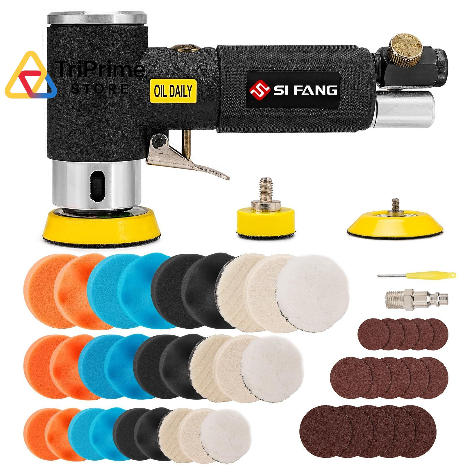 SI FANG 1” 2” 3” Mini Random Orbital Air Sander 1″2″3″ Buffer&sander Kit