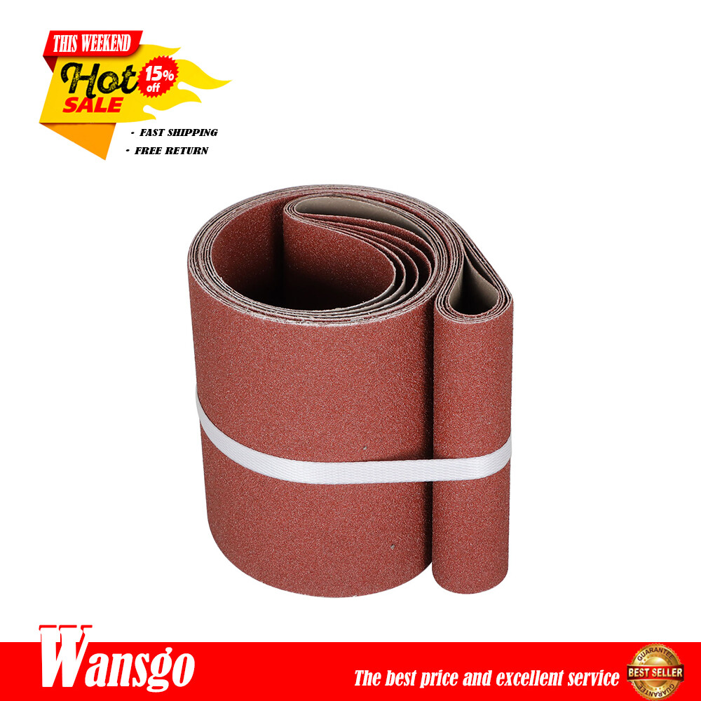 5PCS Sanding Belts 6×48 in 80 Grit Belt Sander Sandpaper aluminum oxide NEW