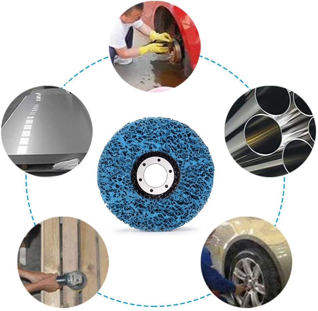 5PCS Blue Poly Strip Disc 4-1/2″ x7/8″ Easy Paint Stripping Rust Removal Wheels
