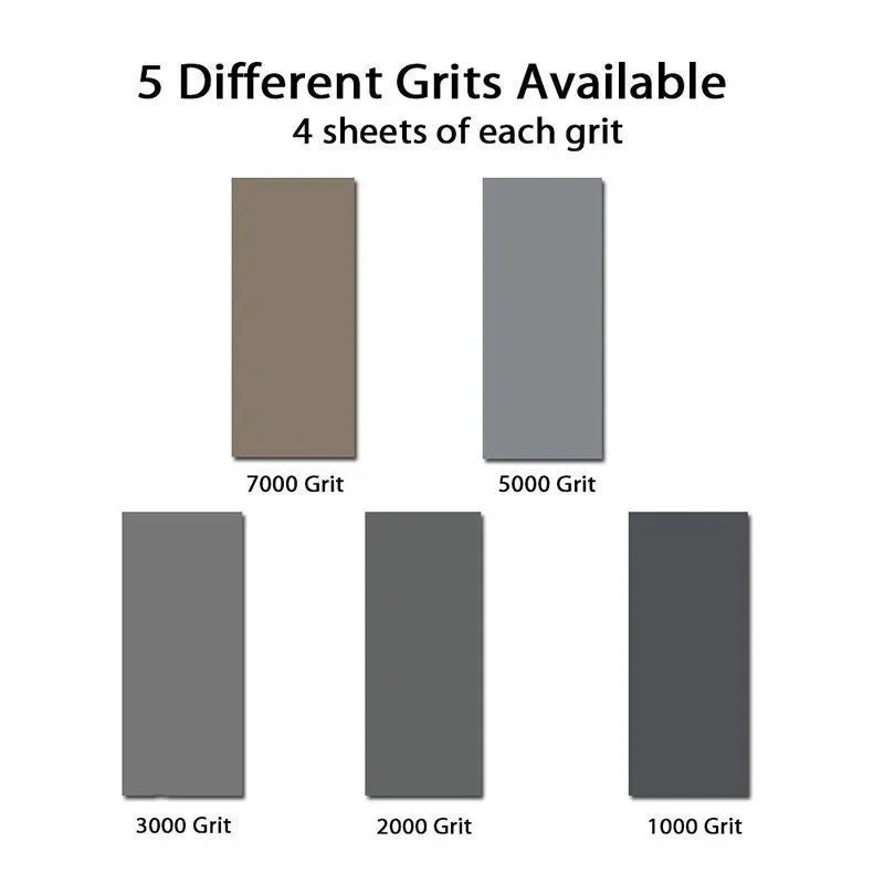 Wet Dry Sandpaper Assorted Grit 1000-7000 Automotive Wood Metal Polishing 15 pcs