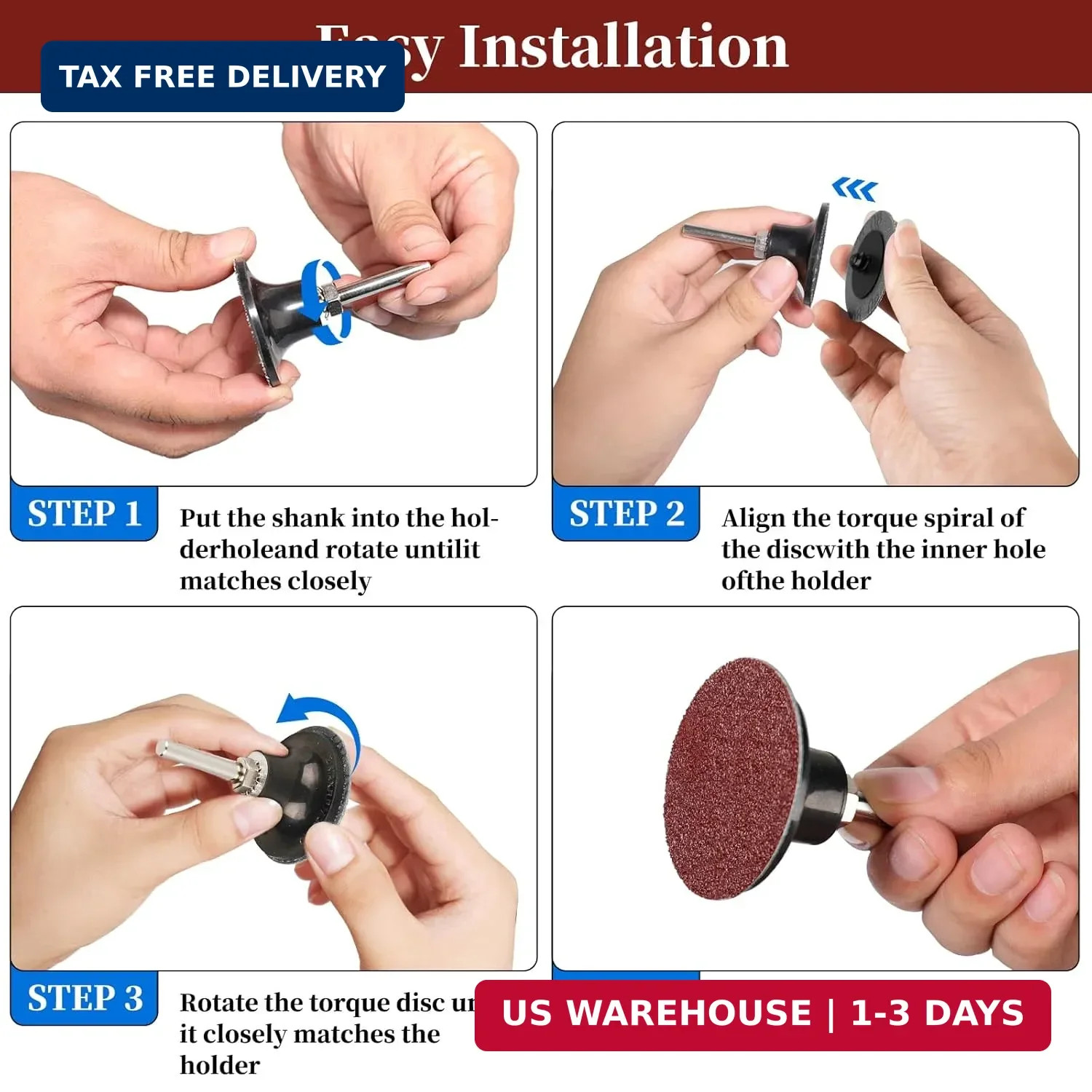 103 Pcs 2 Inch Quick Change Sanding Disc Set with 1/4″ Shank | Abrasive Attachme