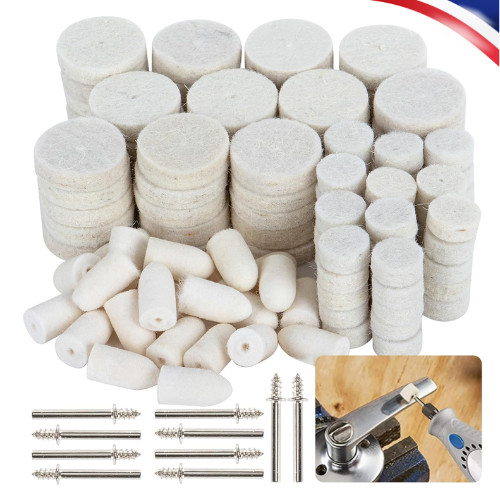 145 Piece Wool Felt Polishing Pad 1/8 Inch Shank Set for Dremel Rotary Tools