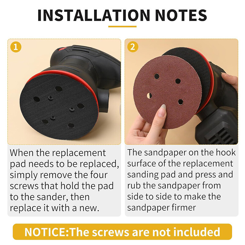 1-2Pcs 5″ 5 Hole Hook&Loop Sander Pads For Porter Cable 13904 13909 333 334 332