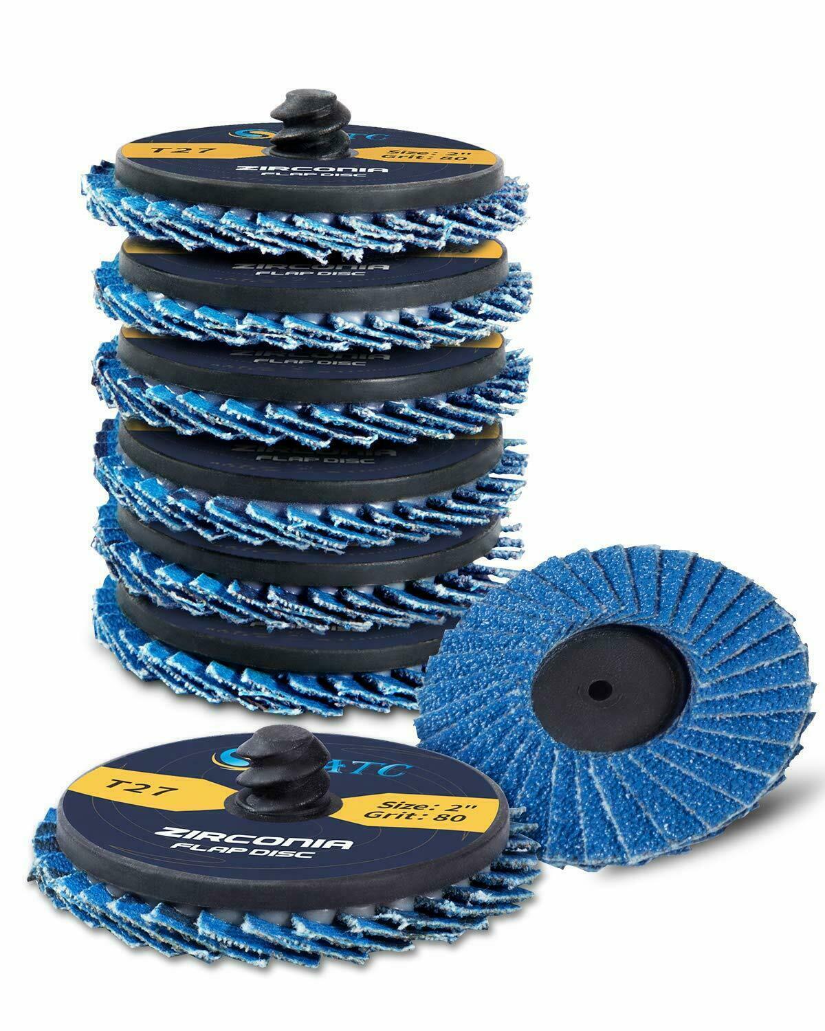 10PC 2 in Roll Lock Flap Sanding Disc 40 60 80 120 Grit Die Grinder Quick Change
