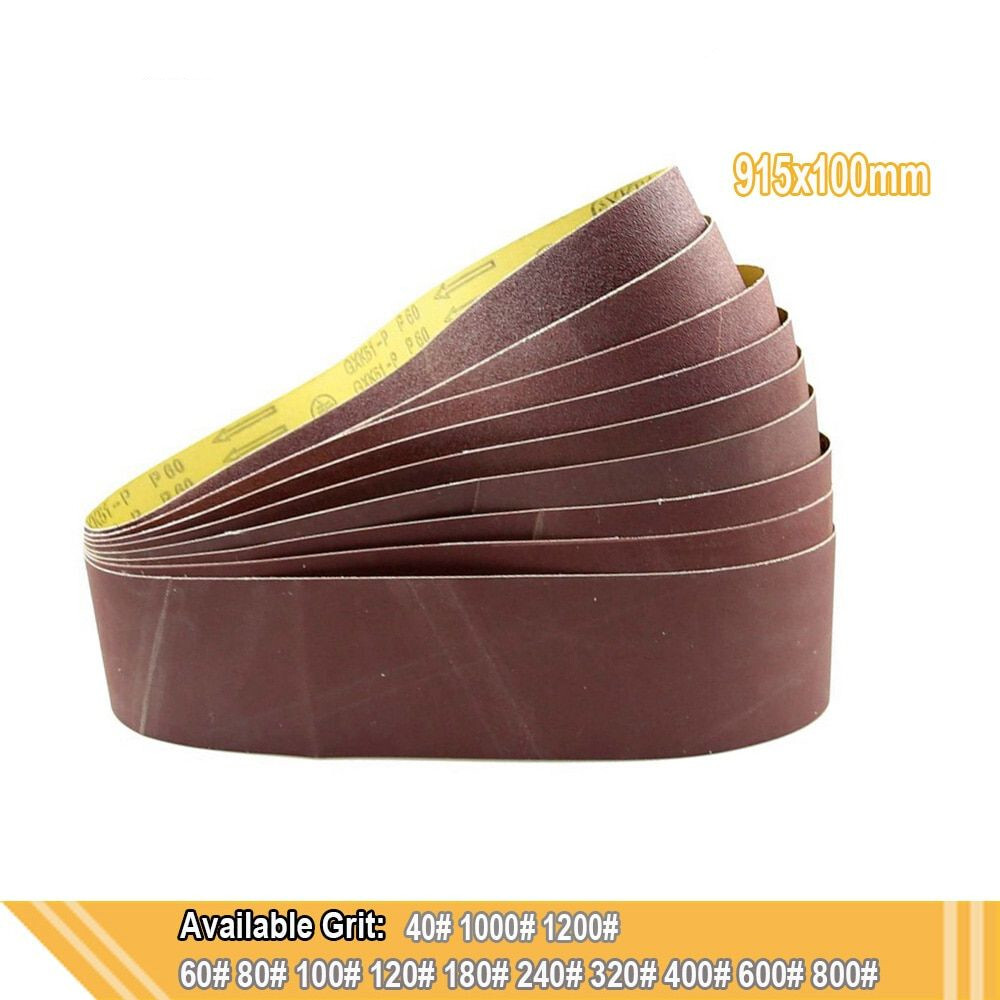 5Pcs 915*100mm Sanding Belts P40-P1200 Abrasive Screen Soft Metal Wood Polishing