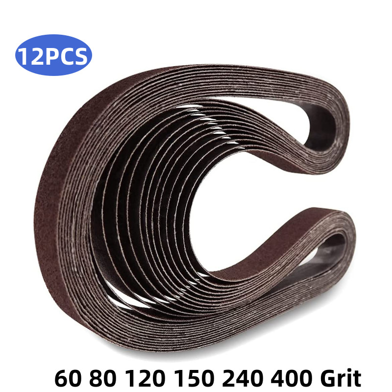 12Pack 1x 42 Inch Aluminum Oxide Sanding Belts 60-400 Grit Belt Sander Sandpaper