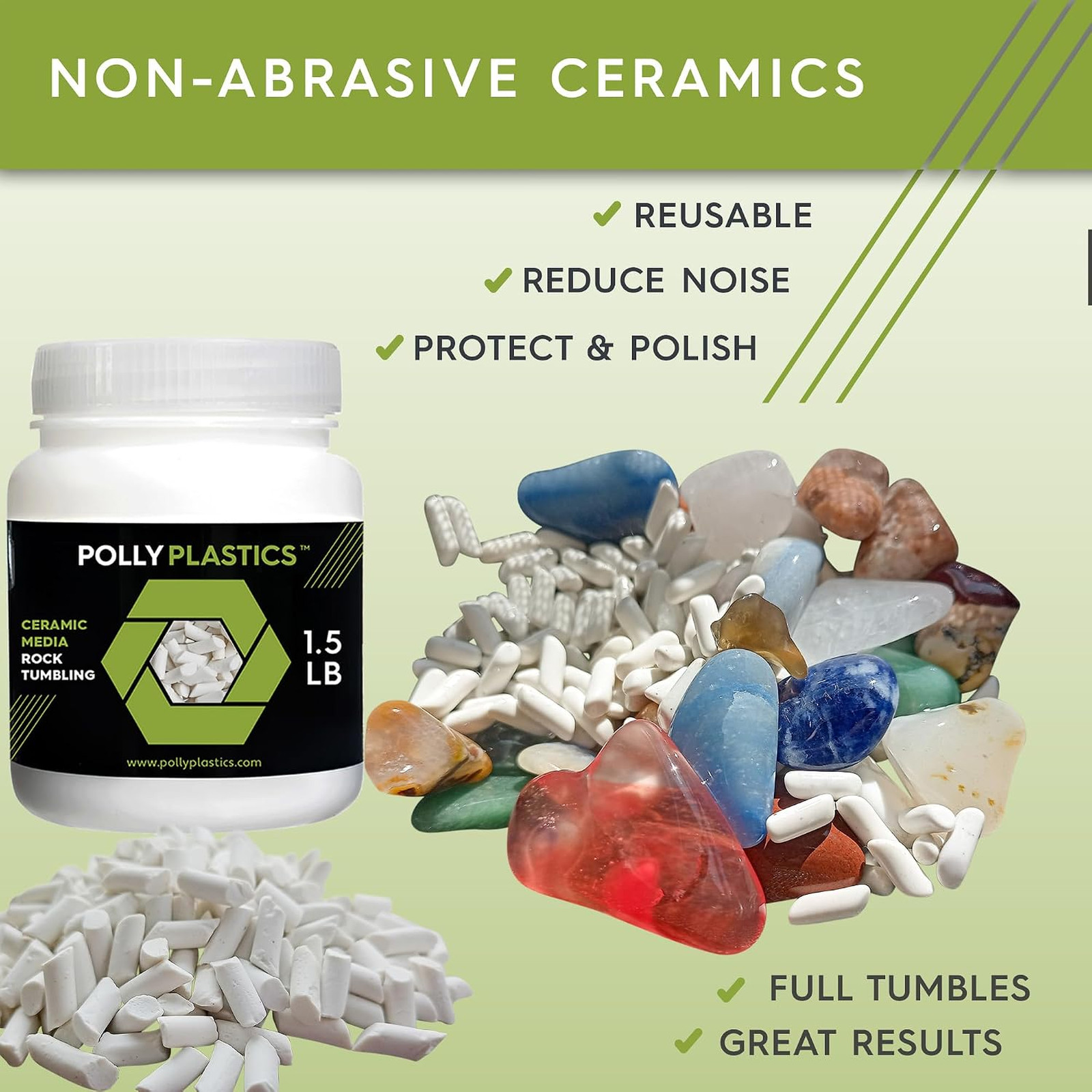 Rock Tumbler Grit and Polish Refill Set for Rock Polishing, Silicon Carbide and
