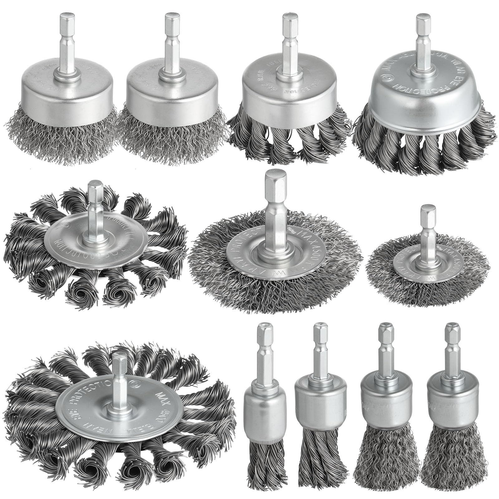 WENHUALI 5 Pcs Wire Brush Set for Drill – Heavy Duty Carbon Steel