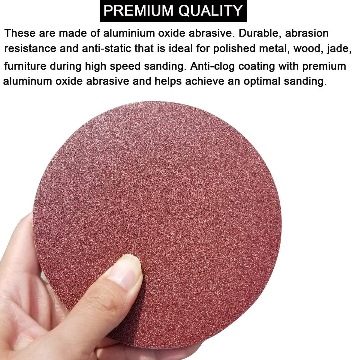60 PCS 5″ PSA Sanding Discs-10 Each of 80, 100, 120, 180,240, 400 Grit – 5 Inch