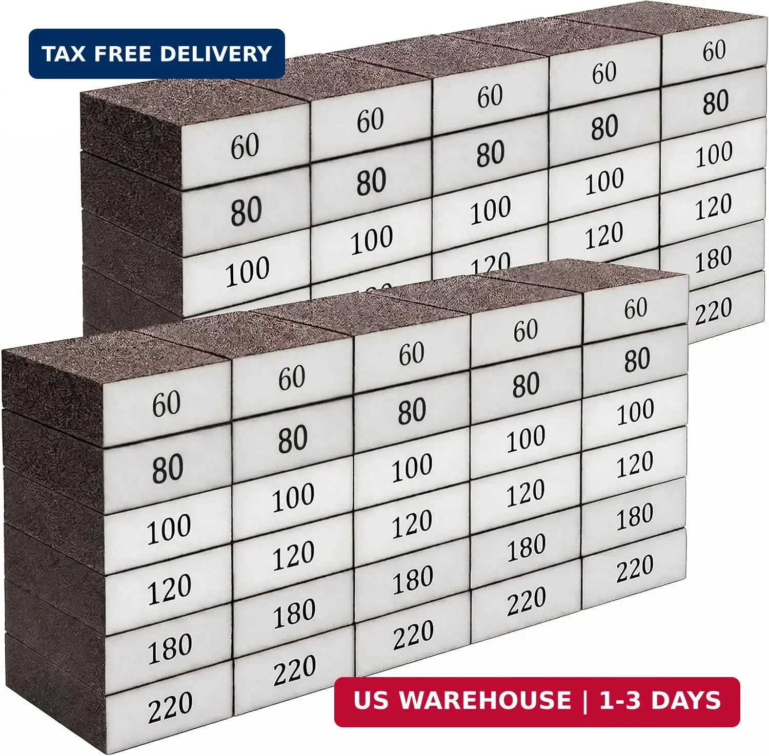 Fasmov Sanding Blocks, 60 Pack Washable & Reusable Drywall Sanding Sponges, 60 8