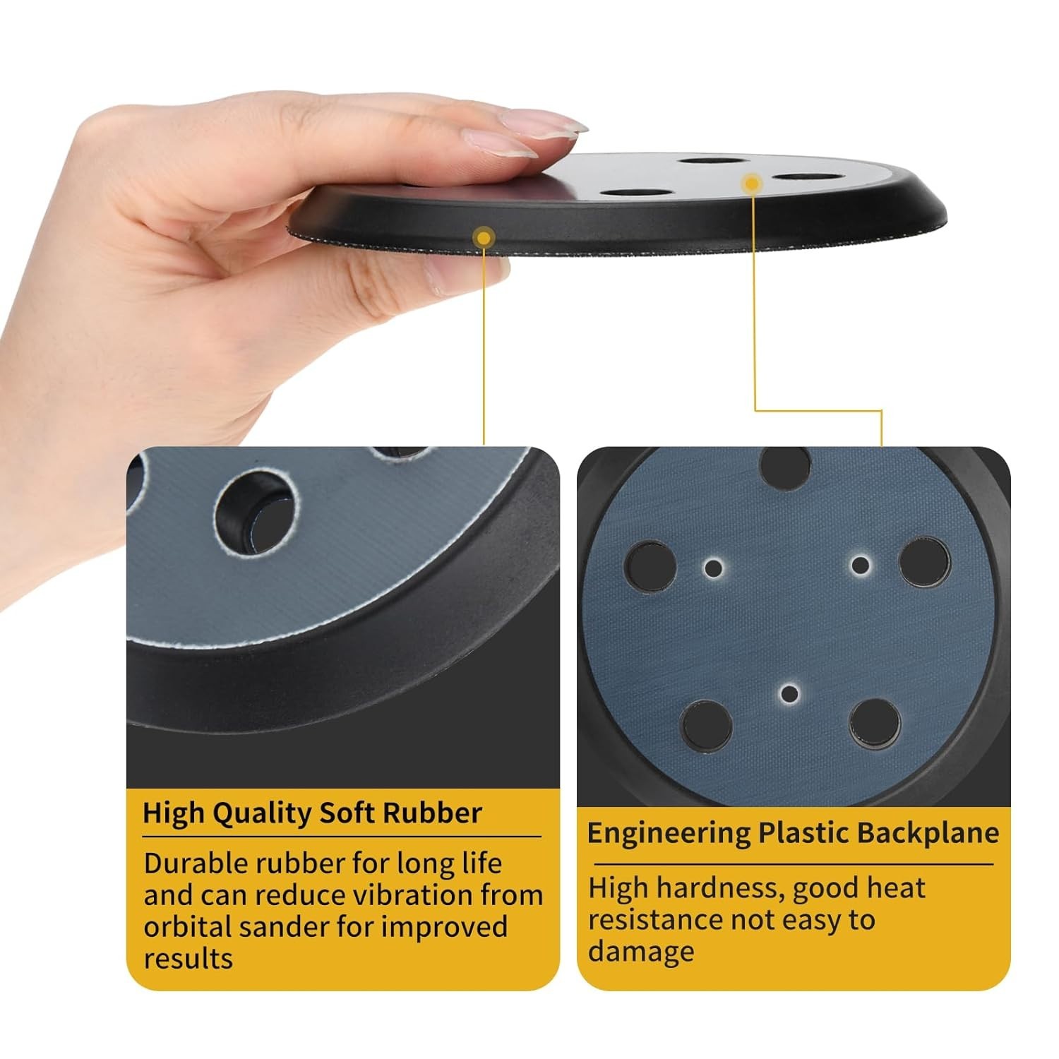 Orbital Sander Replacement Pad 5 Inch 2 Pack for Porter Cable Random Orbit Sa…