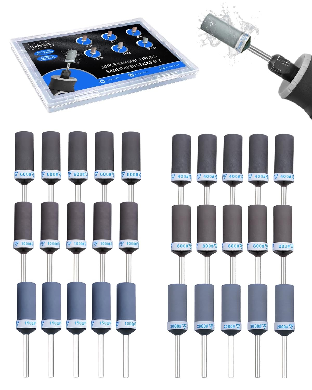 30PCS Sanding Drums for Dremel Rotary Tools Accessories, Sanding Bits Kit for…