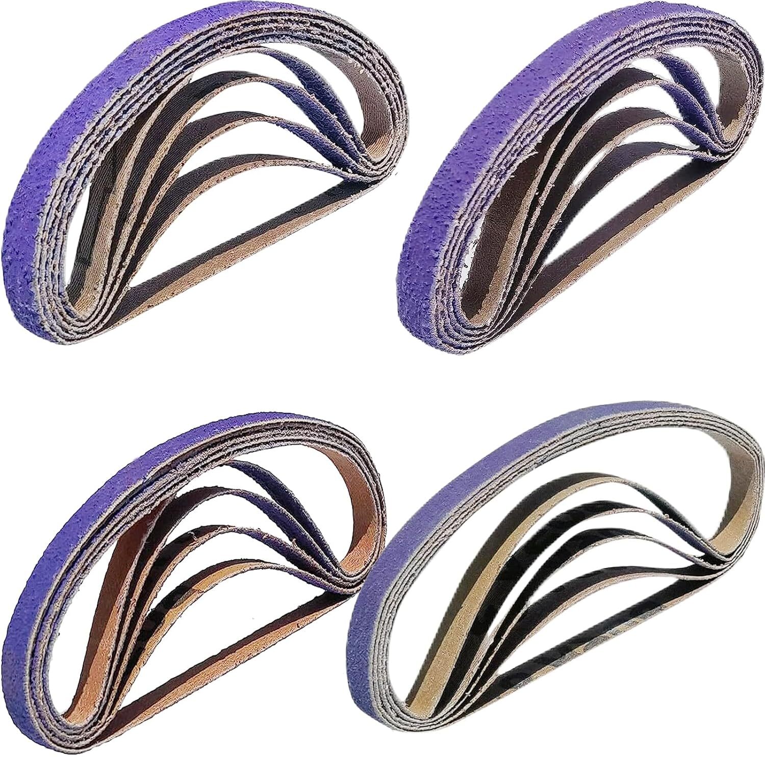 10 x 330 mm Sanding Belts, 3/8″ W x 13″ L, Purple Ceramic,25 Pack,40-240 Grit