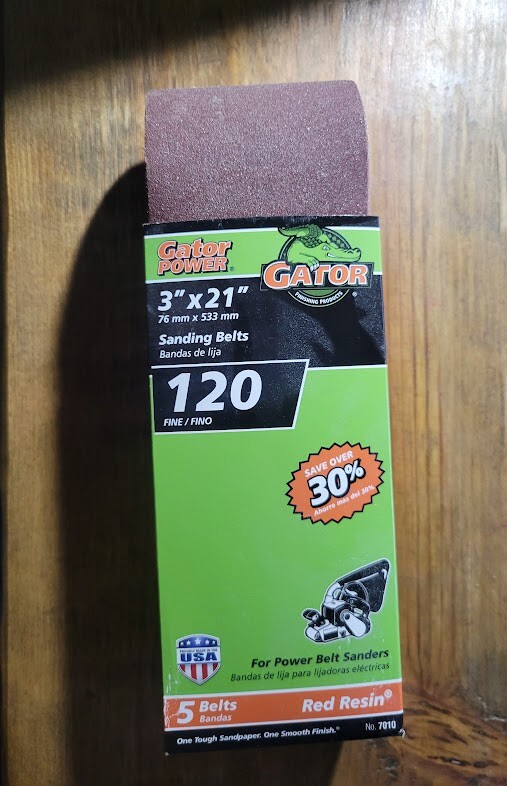 GATOR POWER Sanding Belts 120 Grit 3″ x 21″ 5-Pack 76mm x533mm FINE NIP