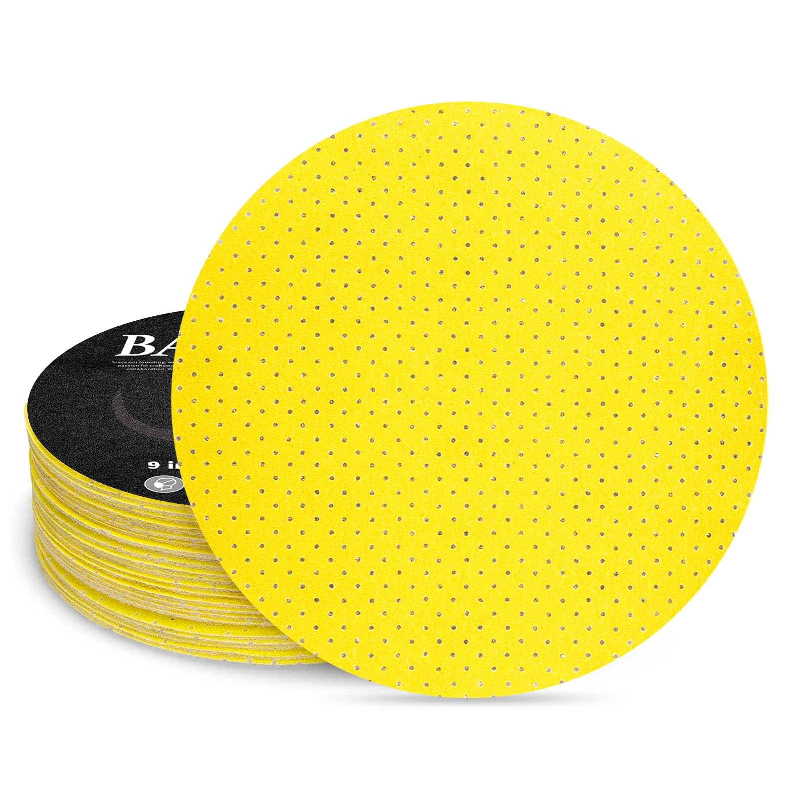 40 Grit 9-Inch Perforated Hook-and-Loop Drywall Sanding Discs, Durable Alumin…