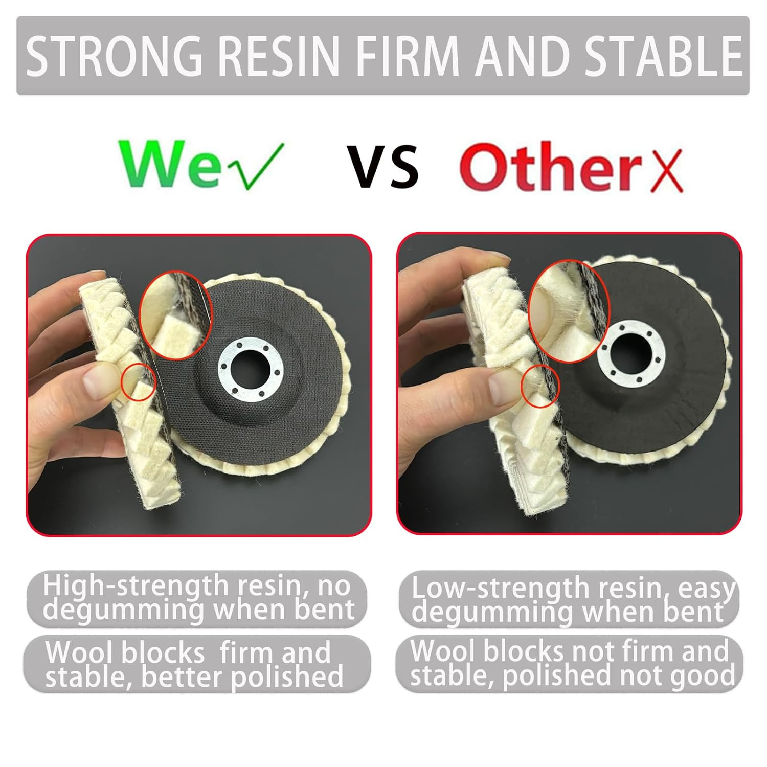 Wool Felt Flap Polishing Disc, Wool Felt Flap Discs Polishing Wheel, 4.5 Inch Wo