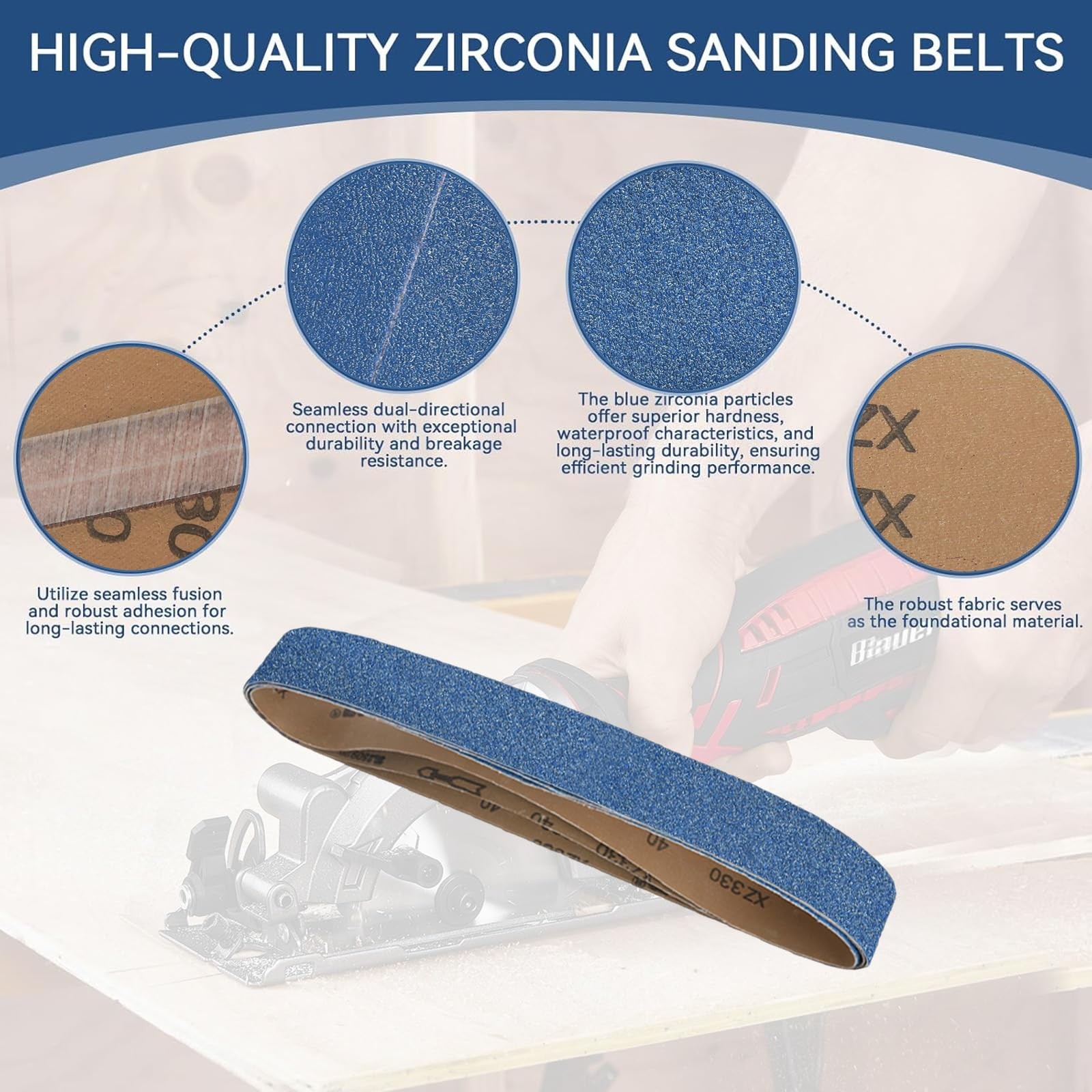 24 PCS 2×42 Inch Sanding Belts 40/60/80/120/150/240/320/400 Grit Sander Paper