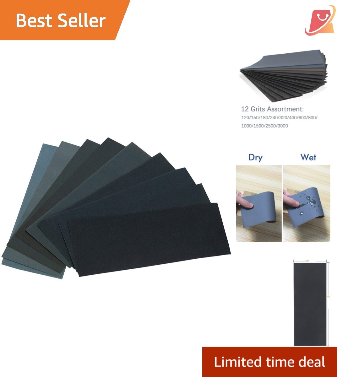 Multi-Grit Sandpaper Set – 24PCS, 12 Grits for Comprehensive Sanding Needs