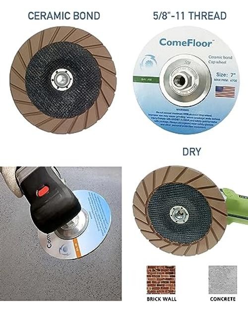 Concrete Grinding Cup Wheel 7″ Ceramic Diamond Cup Wheel for Floor 50#